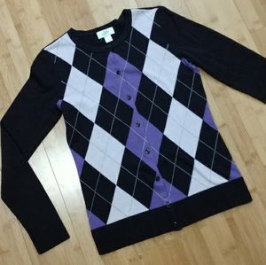 BOGO EUC Ann Taylor LOFT Argyle Cardigan XS
